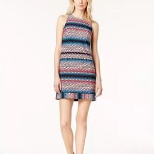 NWT Trina Turk‎ Multicolor Geometric Print Dress Mini Casual Size 10